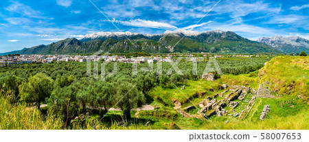 Ruins of Ancient Sparta in Greece 58007653