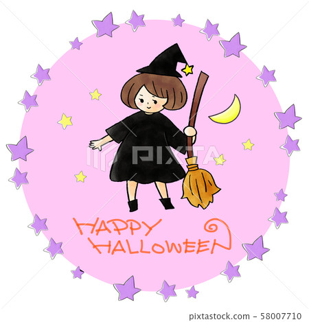 Witch on a Halloween broom Witch on a Halloween broom 58007710