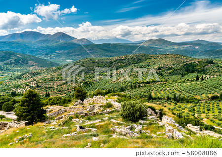 The Mycenae archaeological site in Greece 58008086