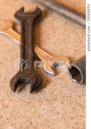 vertical background crossed wrench close up wrench vertical background crossed wrench close up wrench 58008454