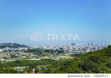 View of the city from the suburbs of Sendai 58009517
