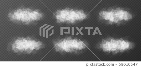 Fluffy clouds set isolated on transparent background. Fluffy clouds set isolated on transparent background. 58010547