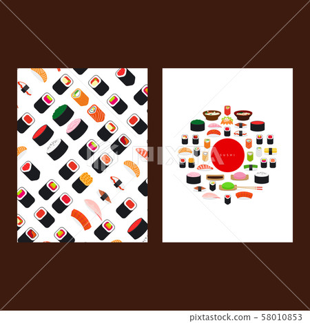 Japanese food sushi menu cover Japanese food sushi menu cover 58010853