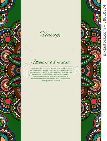 Vertical card design with paisley pattern 58010874