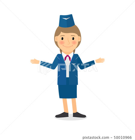 Stewardess vector character 58010966