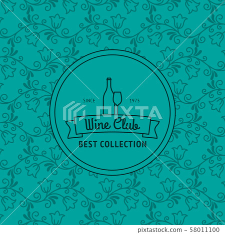 Wine club card with floral pattern Wine club card with floral pattern 58011100