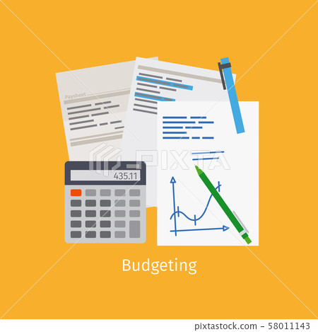 Budgeting cartoon style illustration 58011143