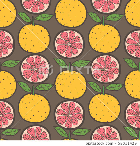 Orange fruit seamless pattern background.... - Stock Illustration ...