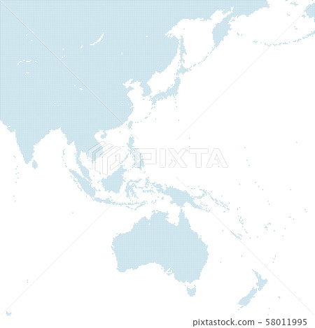 以東南亞和大洋洲為中心的藍點圖 58011995