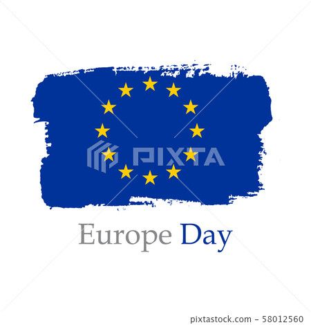 Hand draw Europe flag on ink. Vector 58012560