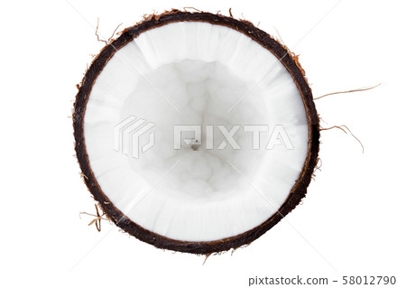 half coconut on a white background half coconut on a white background 58012790