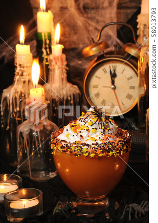 Pumpkin dessert with whipped cream Pumpkin dessert with whipped cream 58013793