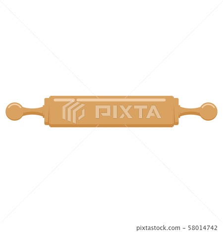 Vector Illustration of flat design wooden rolling pin isolated on white background kitchen tool icon 58014742