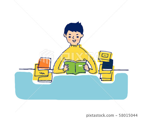 A boy studying 58015044
