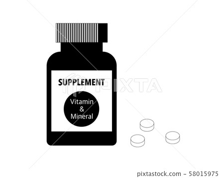 Simple monochrome illustration of supplement Simple monochrome illustration of supplement 58015975