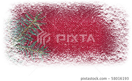 Christamas fir tree branch covered with snowfall 58016193