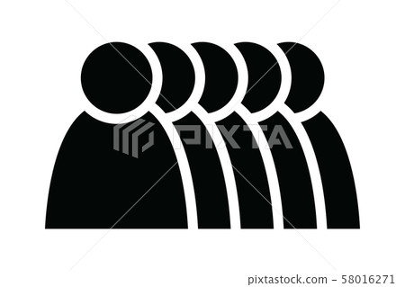 5 people icon. Group of persons. Simplified human pictogram. Modern simple flat vector icon 58016271