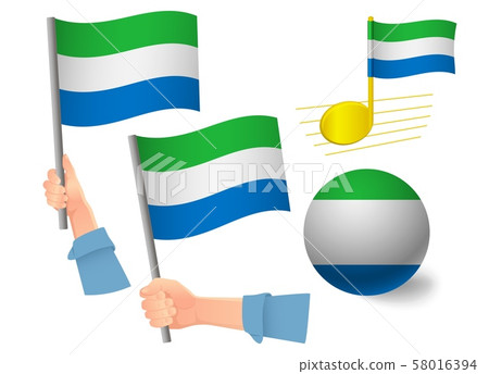 sierra leone flag icon set 58016394