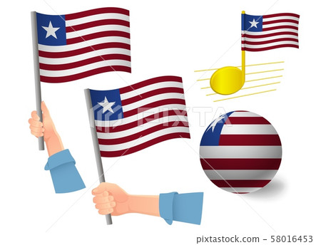 Liberia flag icon set 58016453