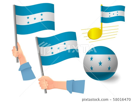 Honduras flag icon set Honduras flag icon set 58016470