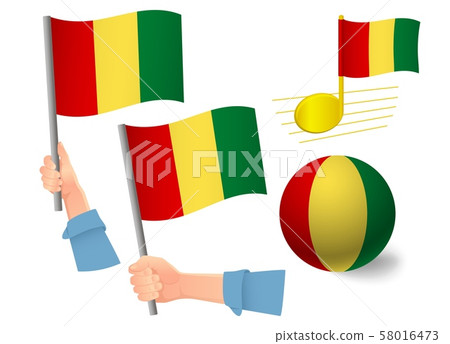 Guinea flag icon set Guinea flag icon set 58016473