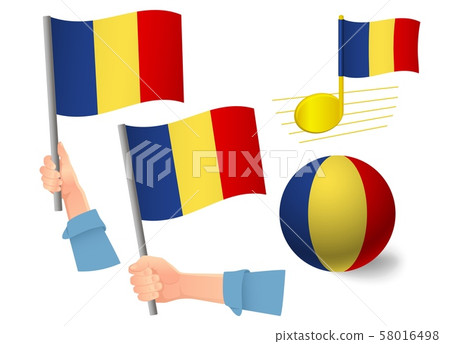 Chad flag icon set 58016498