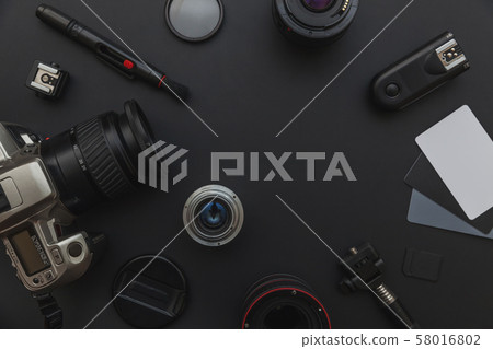 Photographer workplace with dslr camera system, Photographer workplace with dslr camera system, 58016802