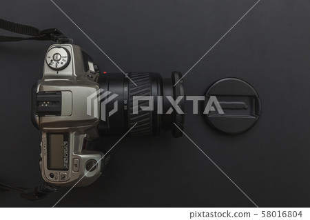 Photographer workplace with dslr camera system on 58016804