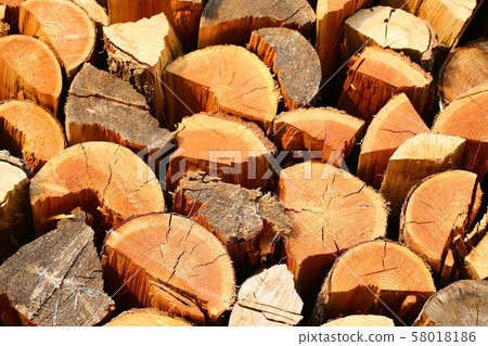 Stacked firewood Stacked firewood 58018186