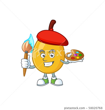 Painter fruit loquat fresh mascot character shape 58020768