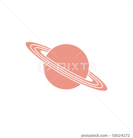 Vector icon planet Saturn with rings Astronomy. 58024272