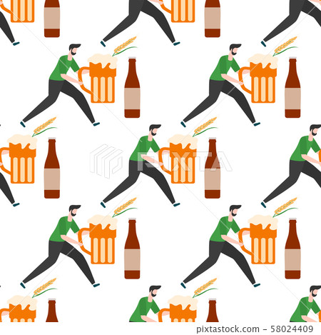 Oktoberfest Beer party People seamless pattern Oktoberfest Beer party People seamless pattern 58024409