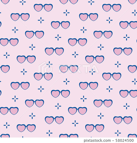 Seamless holiday pattern with heart shaped glasses Seamless holiday pattern with heart shaped glasses 58024500
