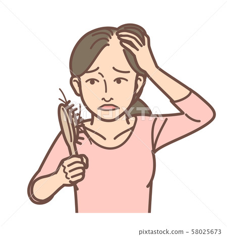 Surprise woman with comb hair progress 3 - Stock Illustration [58025673 ...