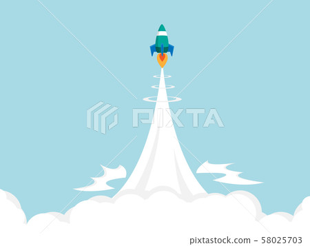 rocket launch business startup concept 58025703