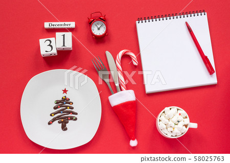 New year composition Calendar December 31st. Sweet 58025763