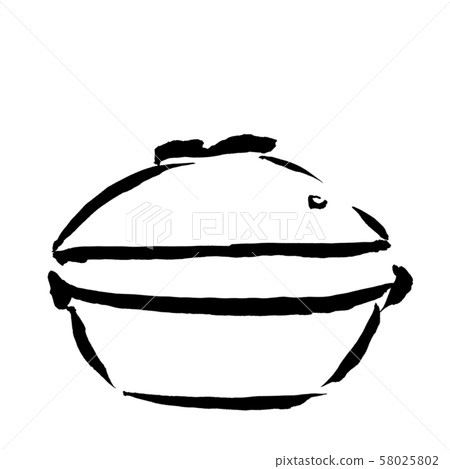 用線繪製的鍋(墨水的手繪插圖) 用線繪製的鍋(墨水的手繪插圖) 58025802