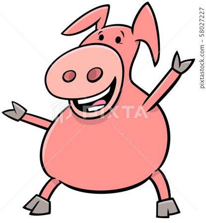 happy pig animal character cartoon illustration happy pig animal character cartoon illustration 58027227