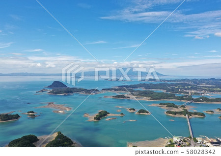 熊本旅遊勝地天草的鳥瞰圖 58028342