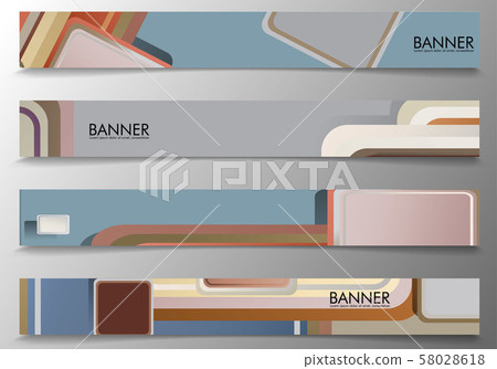 Set of background banners with a composition of stone and brick colors. Vector geometric design 58028618