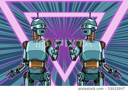 robot Cyber Monday advertising poster robot Cyber Monday advertising poster 58028847