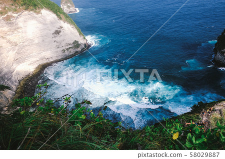 So surprise with natural on hidden paradise, Nusa Penida island, Bali. Royalty high quality stock image of landscape. 58029887