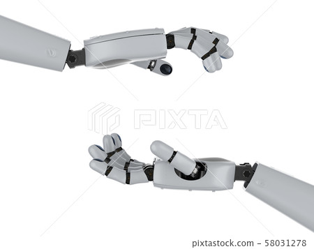 Robotic hand hold empty box 58031278
