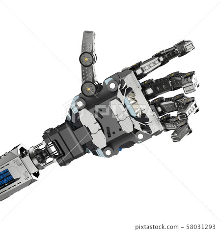 Robotic hand isolated Robotic hand isolated 58031293