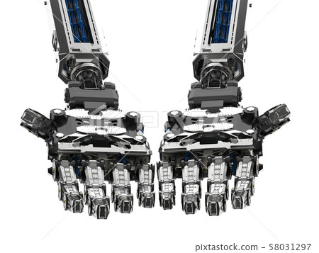 Robotic hand isolated Robotic hand isolated 58031297