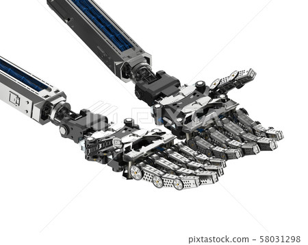 Robotic hand isolated Robotic hand isolated 58031298