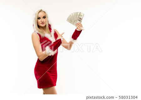 A beautiful sexy girl in a New Year's dress points A beautiful sexy girl in a New Year's dress points 58031304