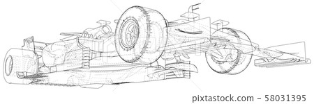 Racing car. Wire-frame. EPS10 format. Vector... - Stock Illustration ...