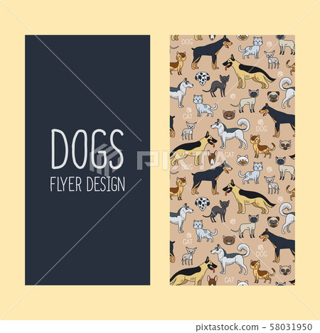 Dogs vertical flyer design Dogs vertical flyer design 58031950