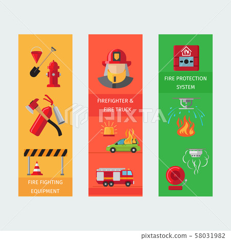 Fire risk vertical flyers Fire risk vertical flyers 58031982